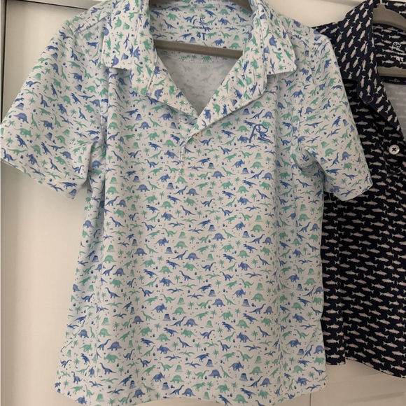 Boys 4T Rhoback Polos - Dinosaur Print and Fish print, performance fabric - Picture 2 of 3